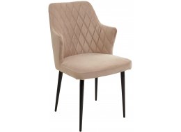 Стул на металлокаркасе Herman бежевый #5 велюр / черный каркас