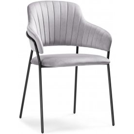 Стул на металлокаркасе Инклес серый / черный глянец