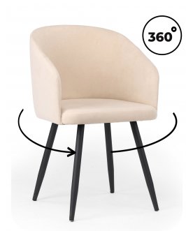 Стул-кресло Монер 360 бежевый (glory 03) / черный