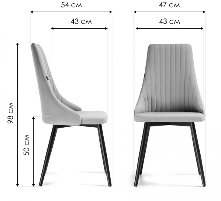 Стул на металлокаркасе Нараян velutto 49 / черный
