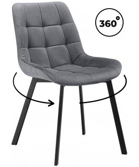 Стулья на металлокаркасе Челси 360 темно-серый велюр (hl 09) / черный