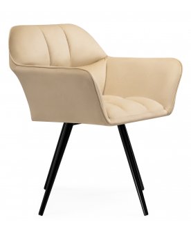 Стул-кресло Ямес крутящееся бежевый / черный глянец