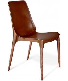 Стул на металлокаркасе Sheffilton SHT-S75 коричневый / темный орех