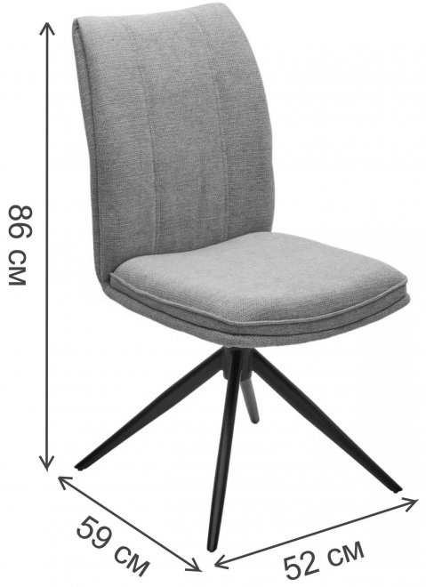 Стул на металлокаркасе Yohan вращающийся ткань KN01-04 светло-серый / черный
