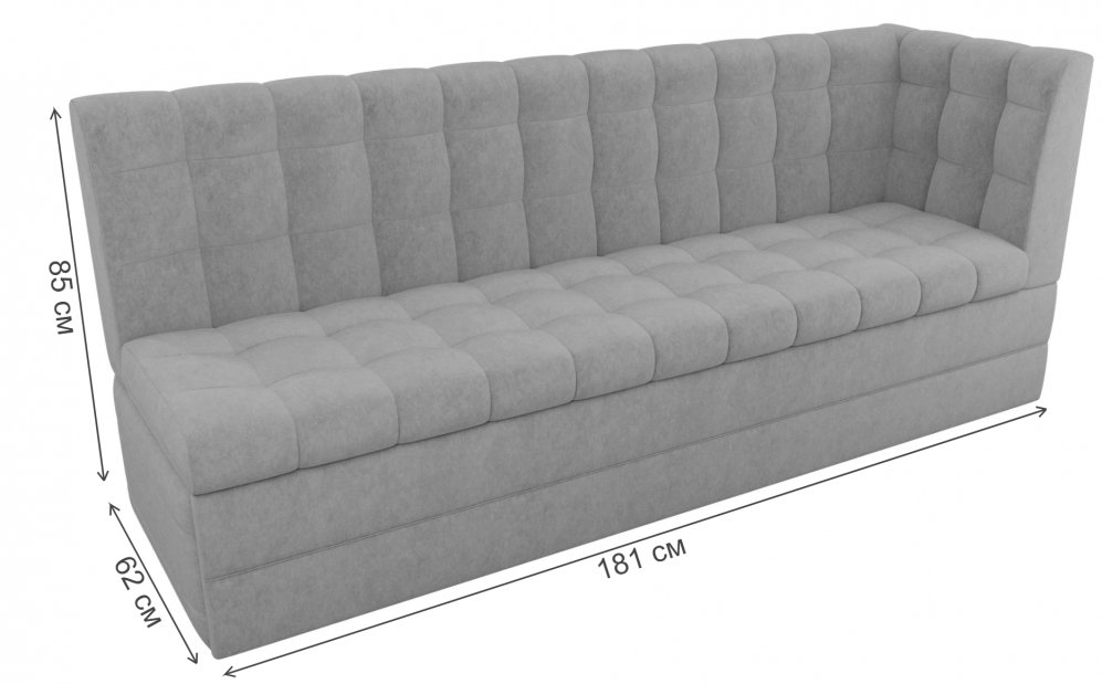 Диван кухонный угловой Бриз правый вельвет зеленый