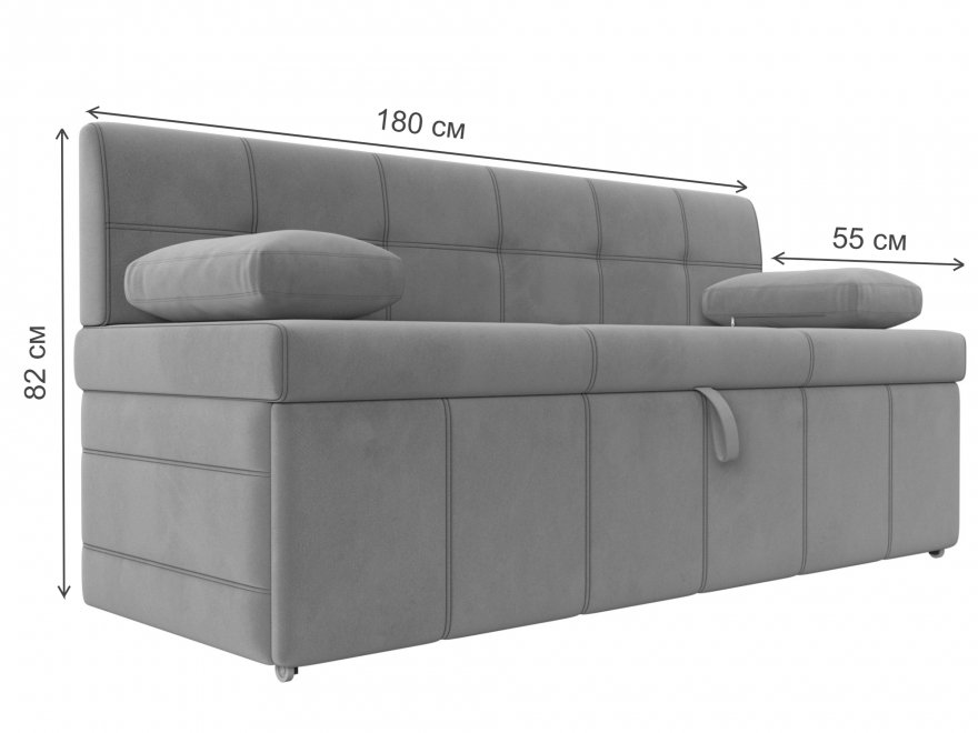 Кухонный диван Лео экокожа коричневый