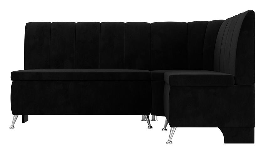 Кухонный диван Кантри правый черный велюр