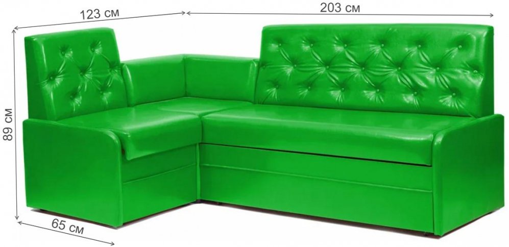 Кухонный уголок Милан со спальным местом зеленый