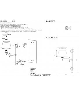 Светильник POESIA AP1 CHROME