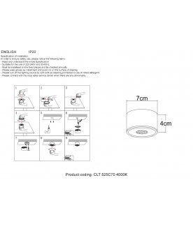 Потолочный светильник CLT 525C70 GO 4000K