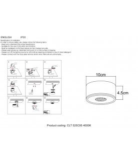 Потолочный светильник CLT 525C95 WH 4000K