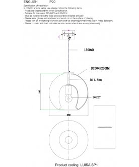 Светильник LUISA SP1 BRASS/TRANSPARENT