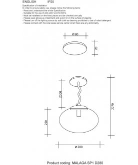 Подвесной светильник MALAGA