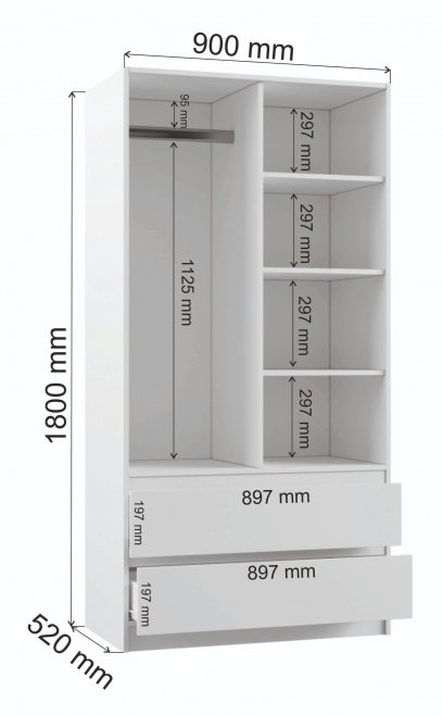 Шкаф Мадера Ш1800 ЛДСП белый - Уцененный экземпляр