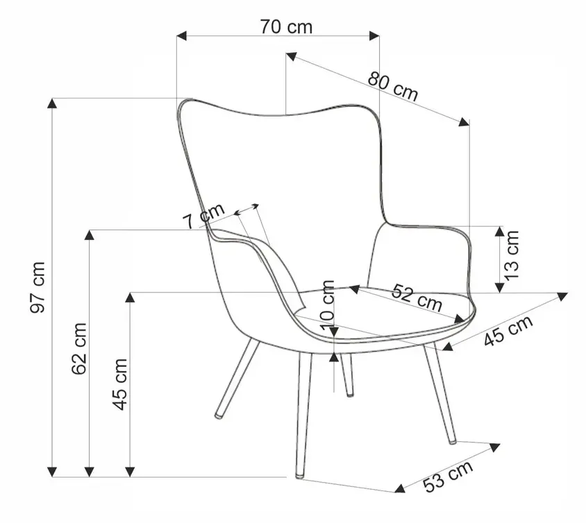 Кресло Amaro серое