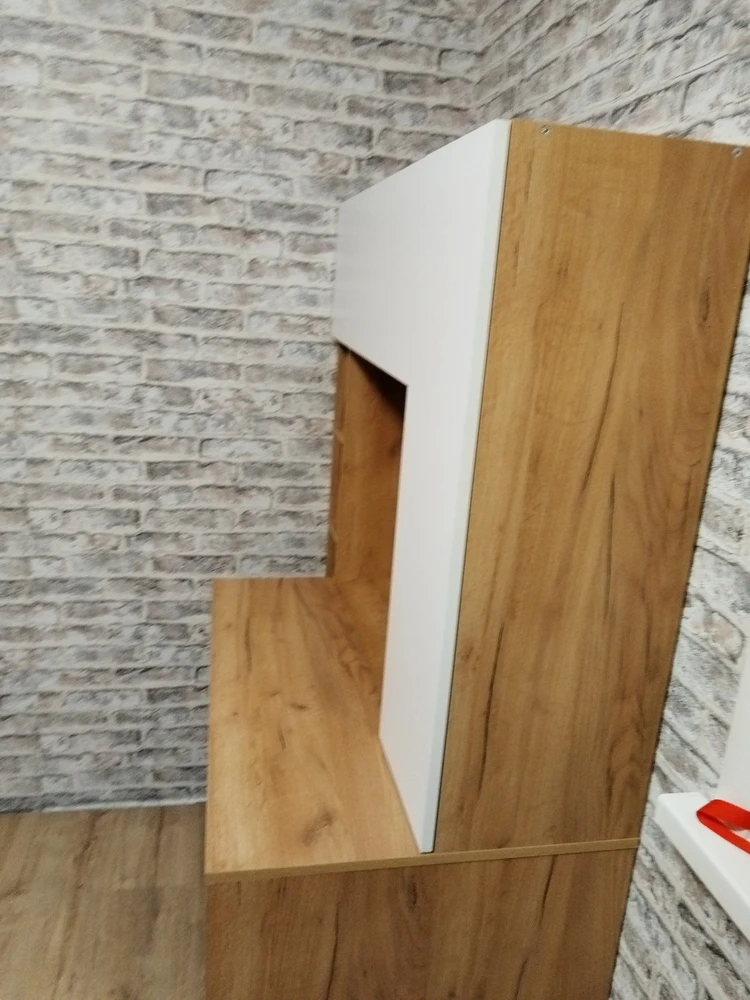 Письменный стол Комфорт 12.71 дуб золотой craft / белая аляска фото покупателя 32