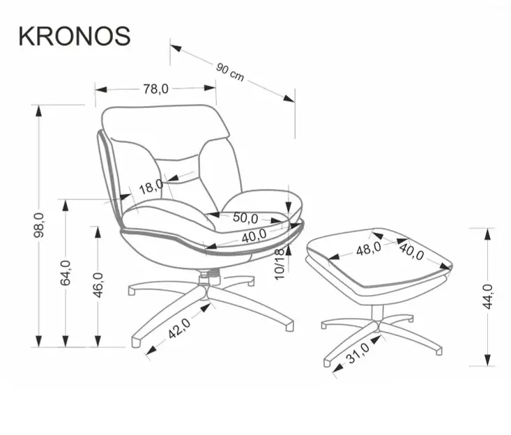 Кресло Kronos бежевое