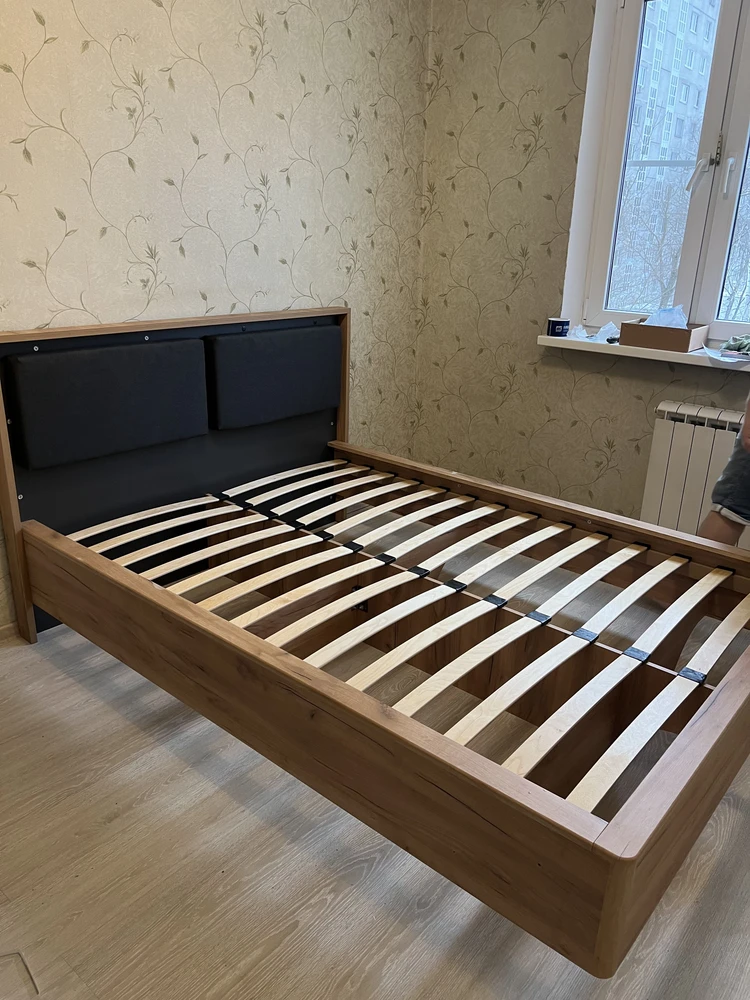 Полутораспальная кровать Клауд 140х200 парящая дуб крафт золотой / антрацит фото покупателя 80