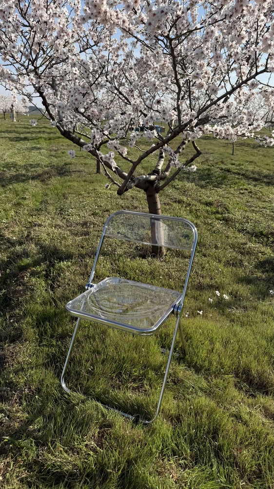 Пластиковый стул Fold складной clear gray-blue фото покупателя 29