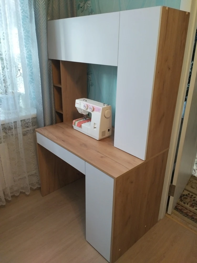 Письменный стол Комфорт 12.71 дуб золотой craft / белая аляска фото покупателя 14