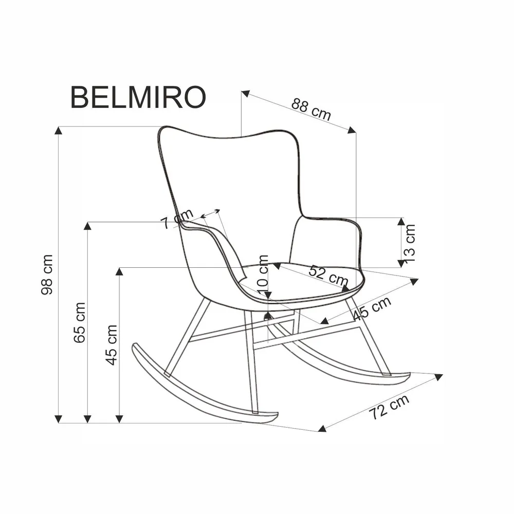 Кресло-качалка Belmiro серое