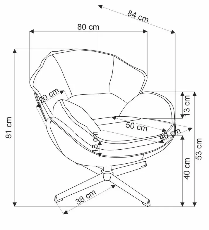 Кресло Guido серое