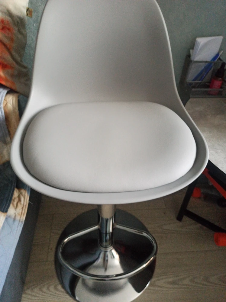 Барный стул Soft white / chrome фото покупателя 4