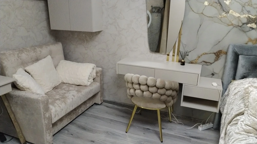 Стул на металлокаркасе Ball dark gray / gold фото покупателя 11