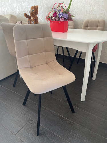 Стул на металлокаркасе Чилли К темно-серый (velutto 32) / черный фото покупателя 170