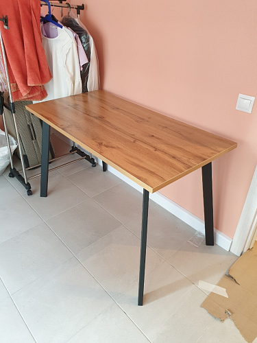 Стол Тринити Лофт 120 32 мм дуб галифакс табако / черный матовый фото покупателя 11