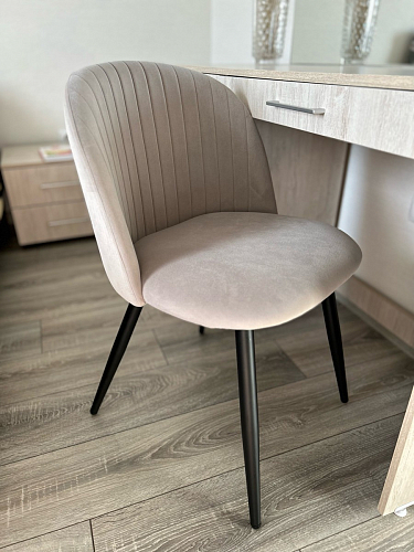 Стул на металлокаркасе Gabi dark beige / black / silver фото покупателя 789