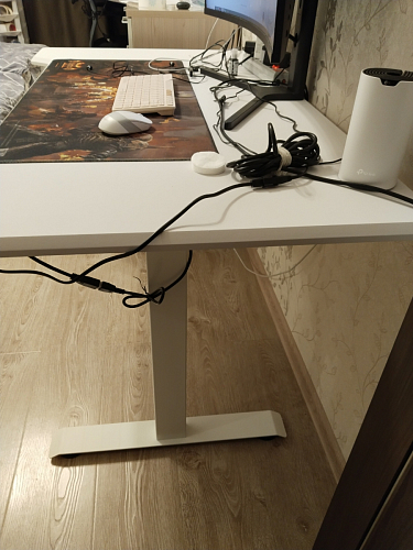 Компьютерный стол Маркос 140х80 голубой / черный фото покупателя 16