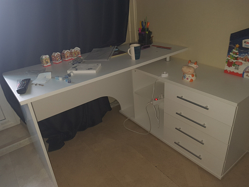 Компьютерный стол КСТ-109П правый дуб сонома / белый фото покупателя 102