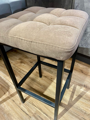 Барный стул Лофт ткань канди крем / черный матовый фото покупателя 92