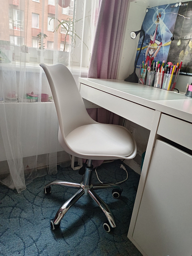 Компьютерное кресло Kolin с подушкой clear / white фото покупателя 382