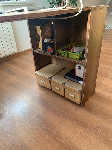 Письменный стол Битти Лофт 116х60х75 дуб вотан / черный матовый фото покупателя 108