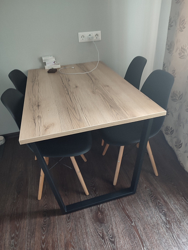 Деревянный стол Лота Лофт 140х80 черный матовый / бетон светлый фото покупателя 883