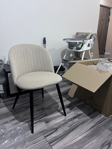 Стул на металлокаркасе Gabi 1 light blue / black / gold фото покупателя 612