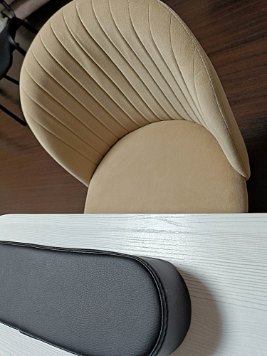 Стул на металлокаркасе Gabi dark beige / black / silver фото покупателя 150