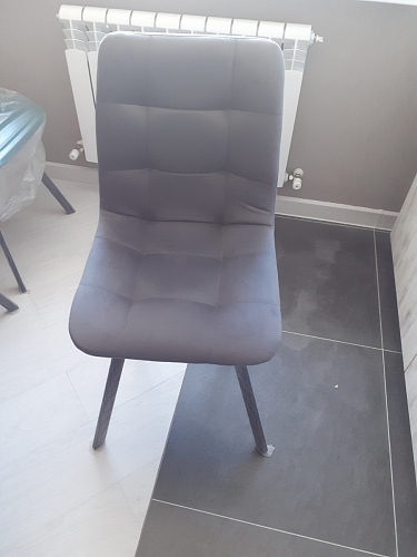 Стул на металлокаркасе Чилли К светло-серый велюр / черный каркас фото покупателя 1160