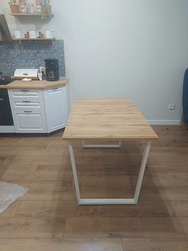 Деревянный стол Лота Лофт 120х75 белый матовый / дуб крафт золотой фото покупателя 183