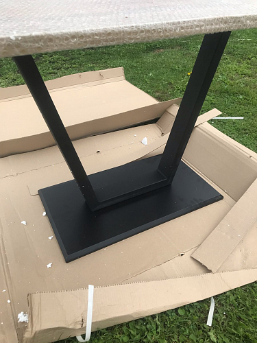 Стол на тумбе Мичиган Лофт 110х70 25 мм дуб делано темный / черный матовый фото покупателя 2