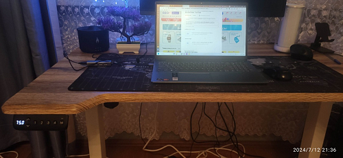 Компьютерный стол Маркос 140х80 тауп / черный фото покупателя 1