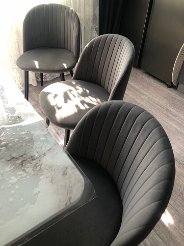 Стул на металлокаркасе Gabi 1 light blue / black / gold фото покупателя 621