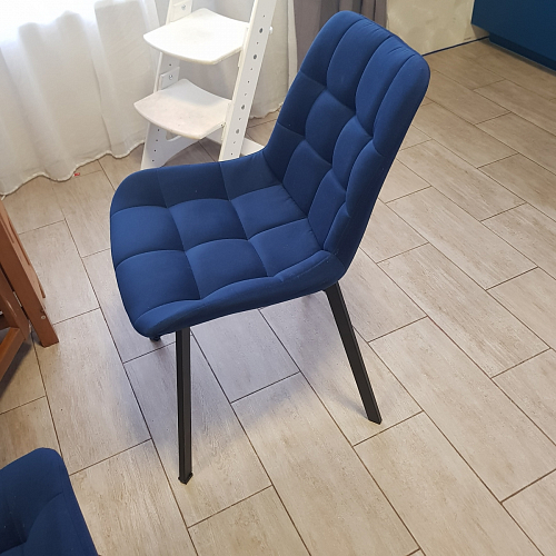 Стул на металлокаркасе Челси морская волна / черный фото покупателя 196