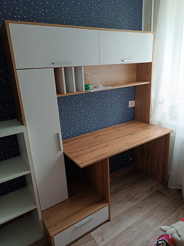 Письменный стол Лайт 03.243 дуб золотой (craft) / белый премиум фото покупателя 70