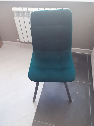 Стул на металлокаркасе Чилли синяя ткань / белый фото покупателя 1167