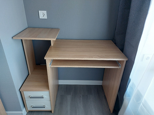 Компьютерный стол Джаз-24 левый дуб молочный фото покупателя 54