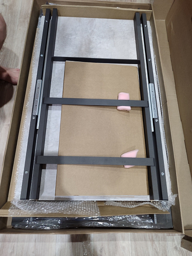 Стол Центавр 120(160)х70х75 файерстоун / черный матовый фото покупателя 59