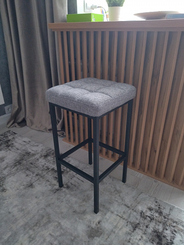 Барный стул Лофт ткань канди крем / черный матовый фото покупателя 155